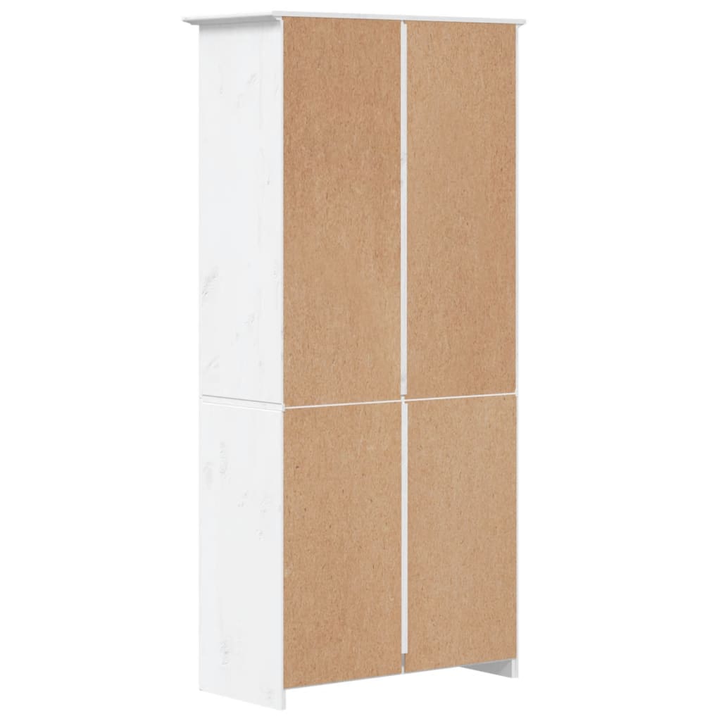 Bibliothèque BODO blanc 82x40x173 cm bois pin massif 5 niveaux - XIOS