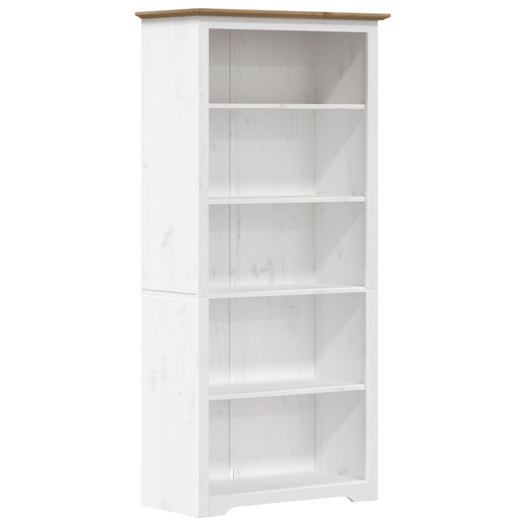 Bibliothèque BODO marron 82x40x173 cm bois pin massif 5 niveaux - XIOS