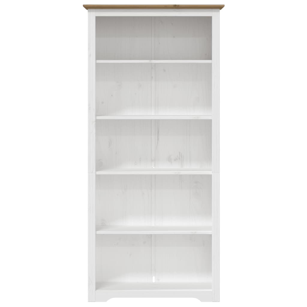 Bibliothèque BODO marron 82x40x173 cm bois pin massif 5 niveaux - XIOS