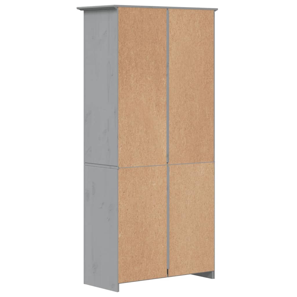 Bibliothèque BODO gris 82x40x173 cm bois pin massif 5 niveaux - XIOS