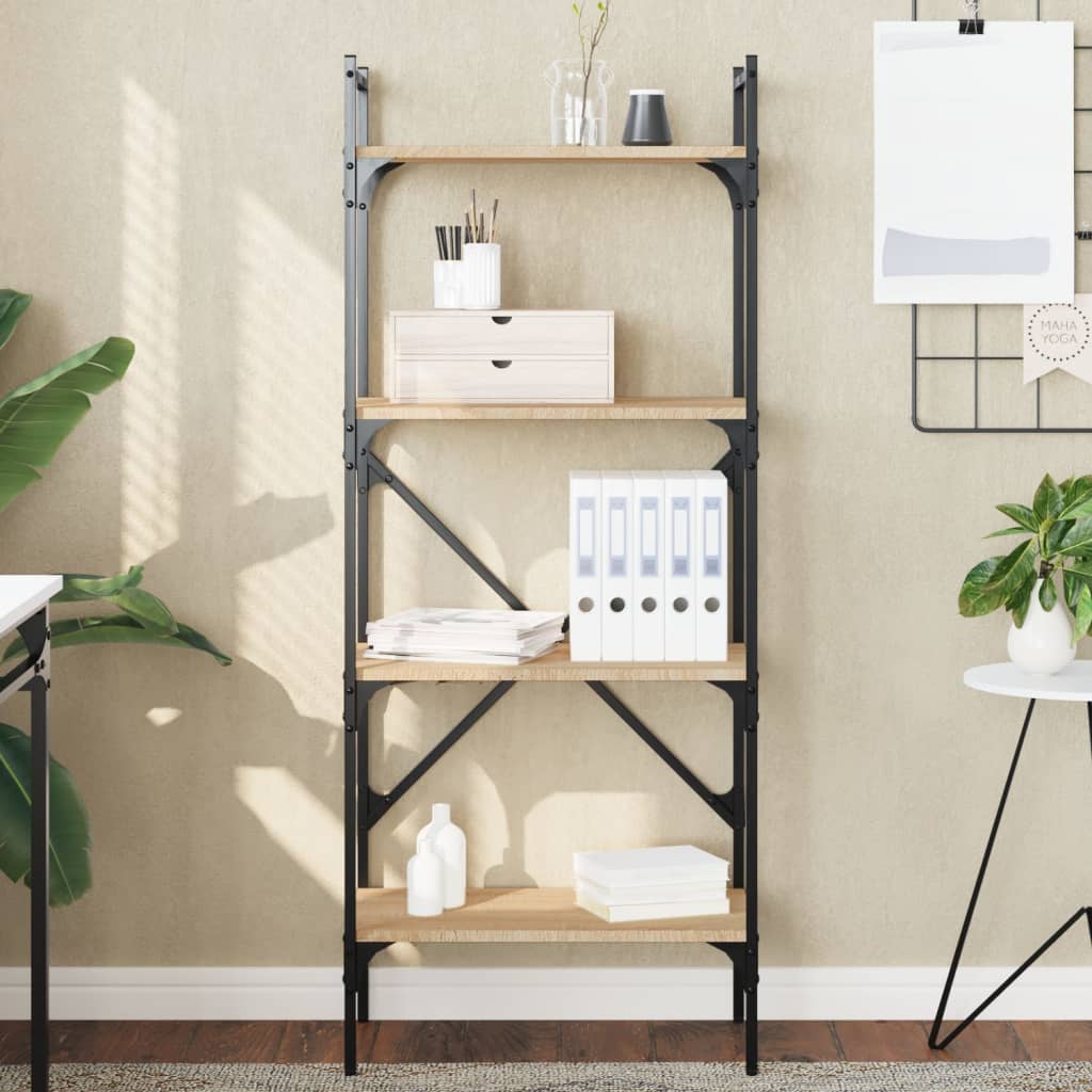 Bibliothèque à 4 niveaux chêne sonoma 56x31,5x138,5 cm - XIOS