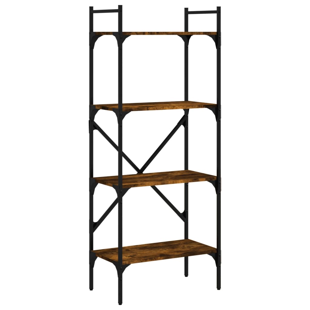 Bibliothèque à 4 niveaux chêne fumé 56x31,5x138,5 cm - XIOS