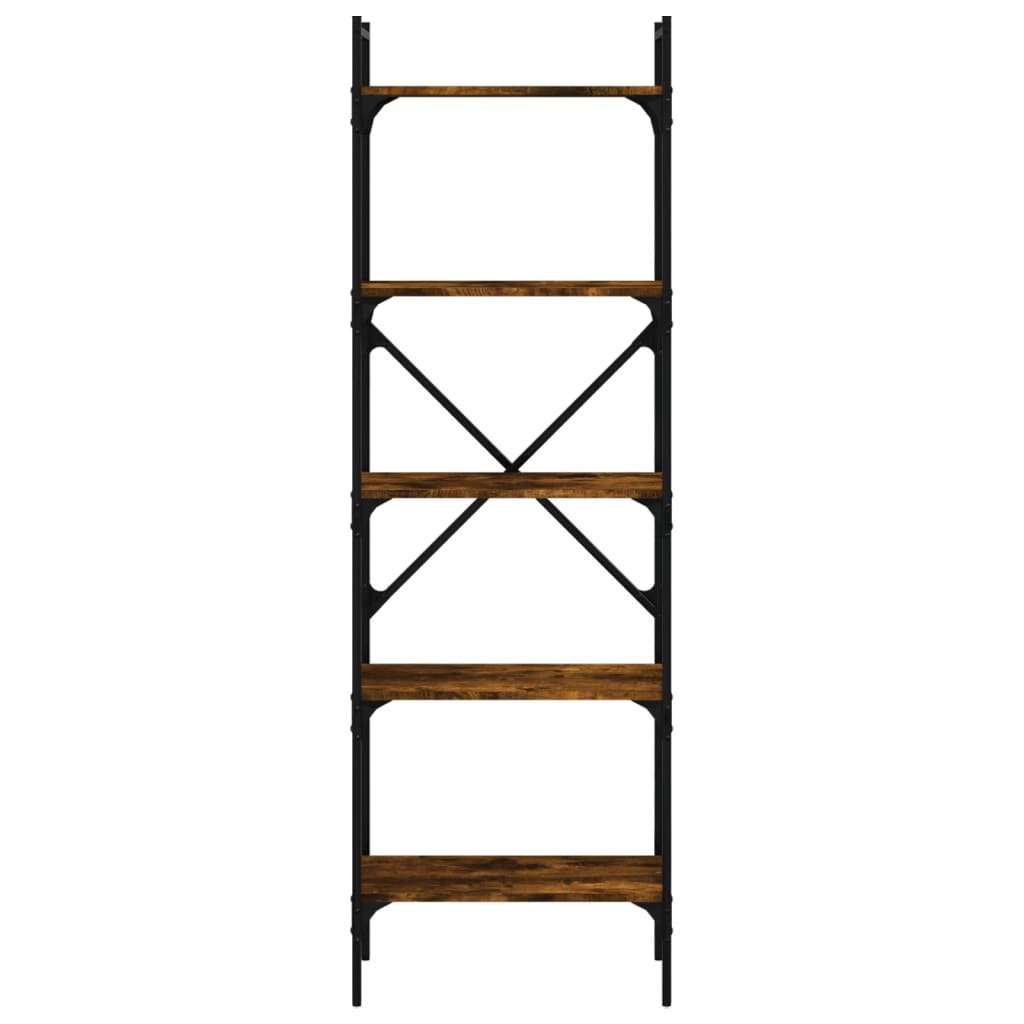 Bibliothèque à 5 niveaux chêne fumé 56x31,5x174 cm - XIOS