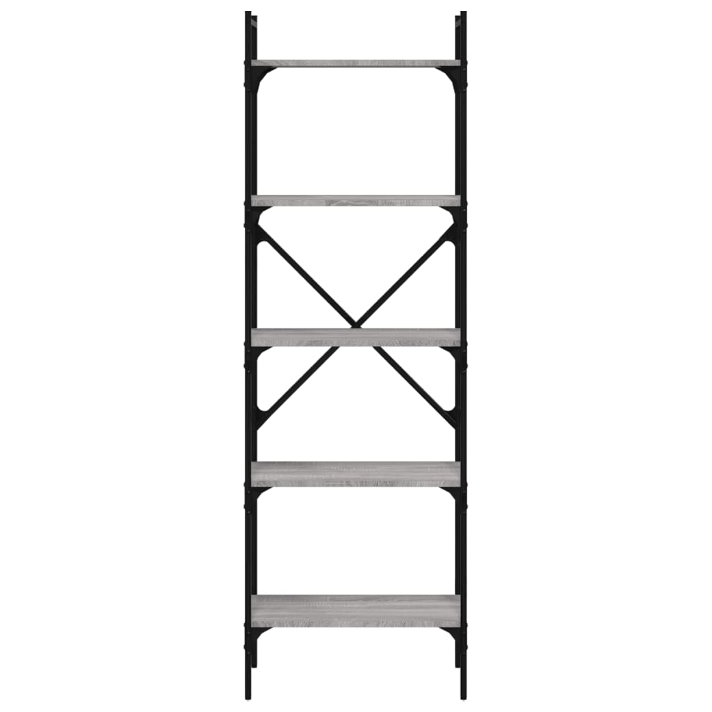 Bibliothèque à 5 niveaux sonoma gris 56x31,5x174 cm - XIOS