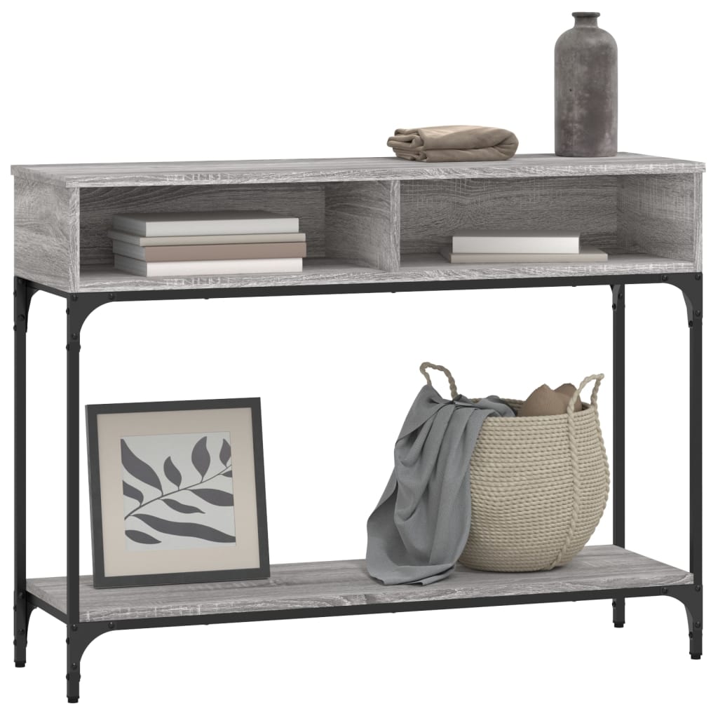 Table console sonoma gris 100x30,5x75 cm bois d'ingénierie - XIOS