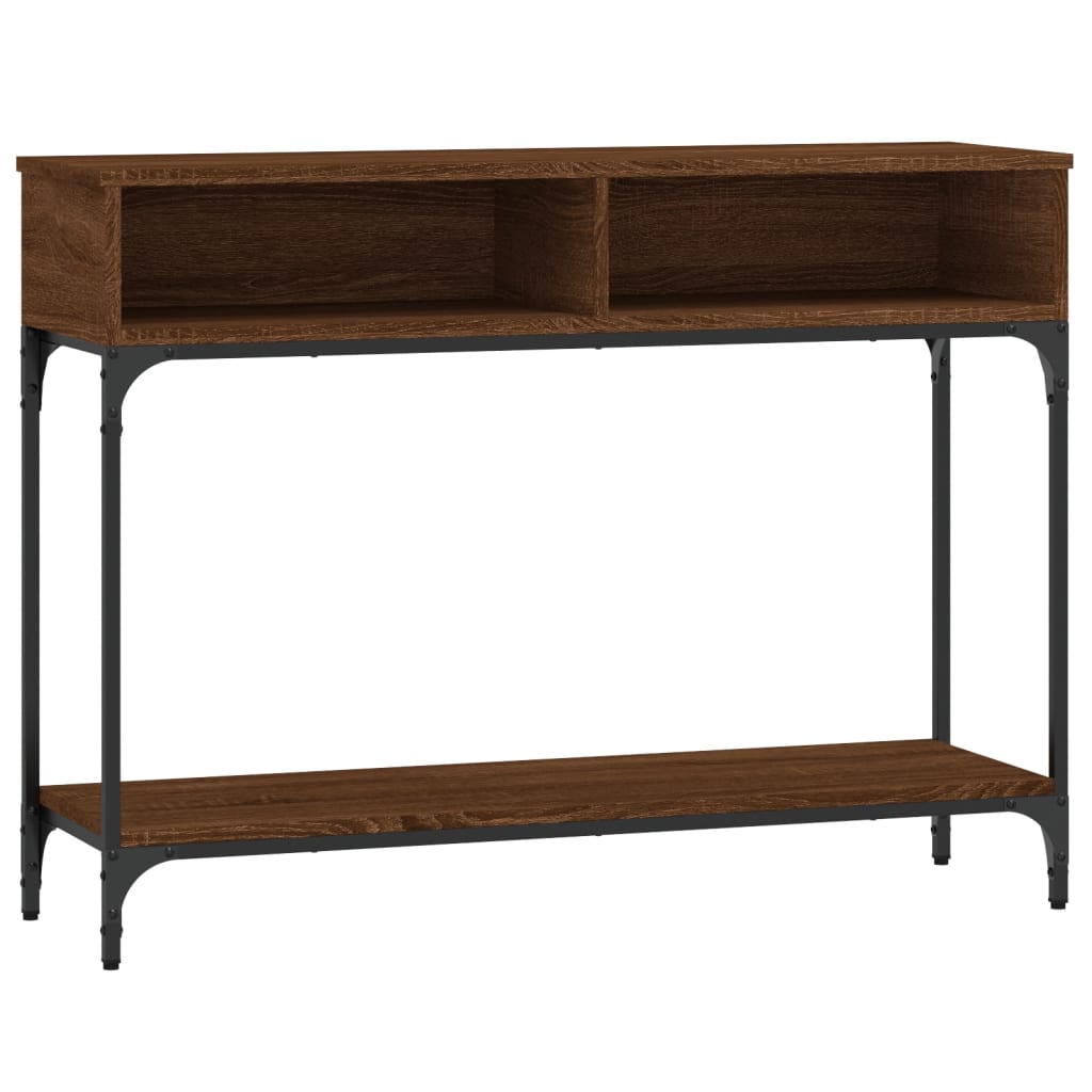 Table console chêne marron 100x30,5x75 cm bois d'ingénierie - XIOS