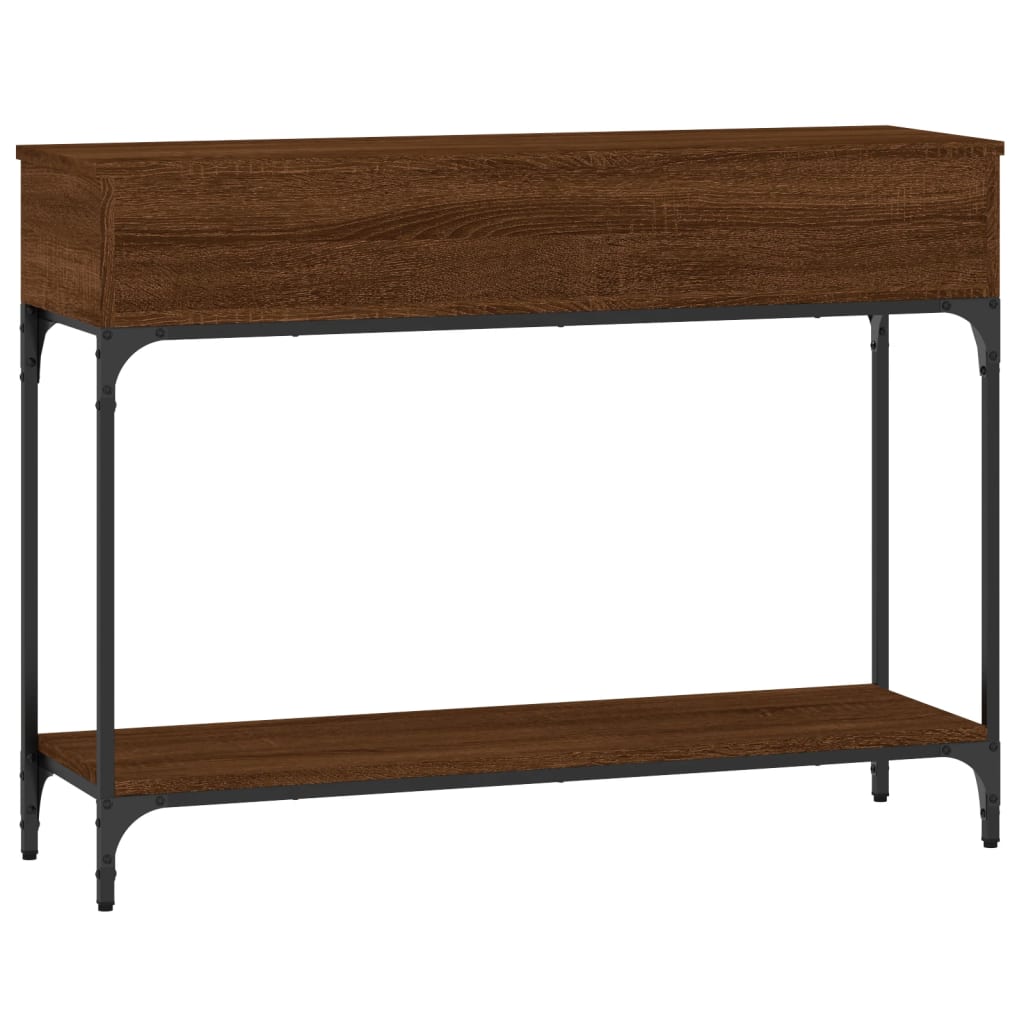 Table console chêne marron 100x30,5x75 cm bois d'ingénierie - XIOS