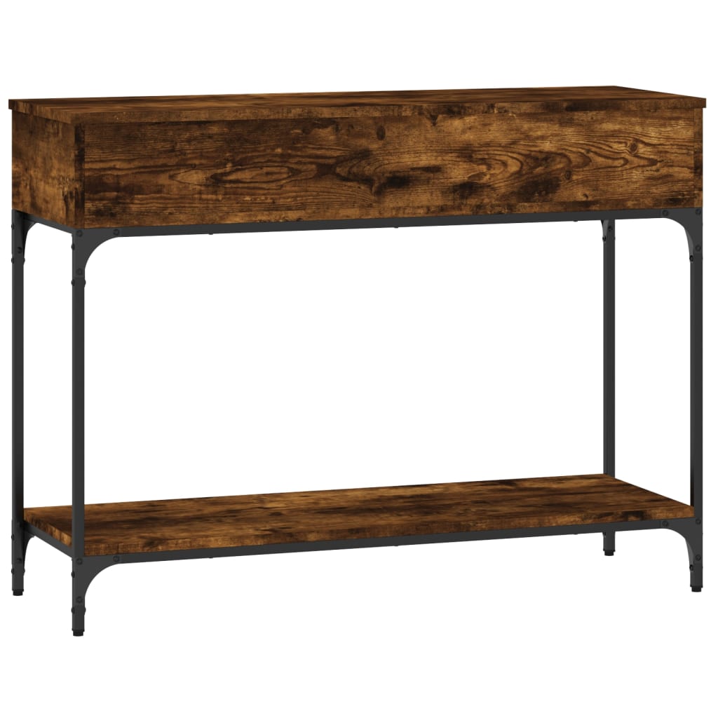 Table console chêne fumé 100x34,5x75 cm bois d'ingénierie - XIOS