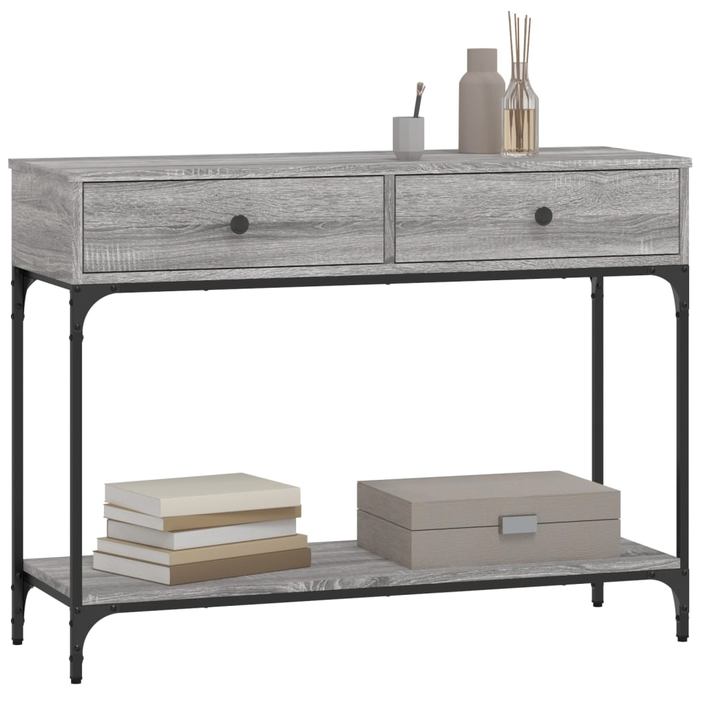 Table console sonoma gris 100x34,5x75 cm bois d'ingénierie - XIOS