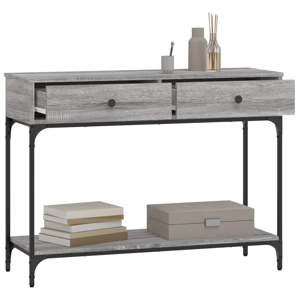 Table console sonoma gris 100x34,5x75 cm bois d'ingénierie - XIOS