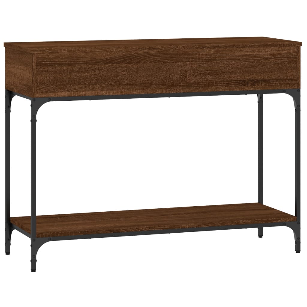 Table console chêne marron 100x34,5x75 cm bois d'ingénierie - XIOS