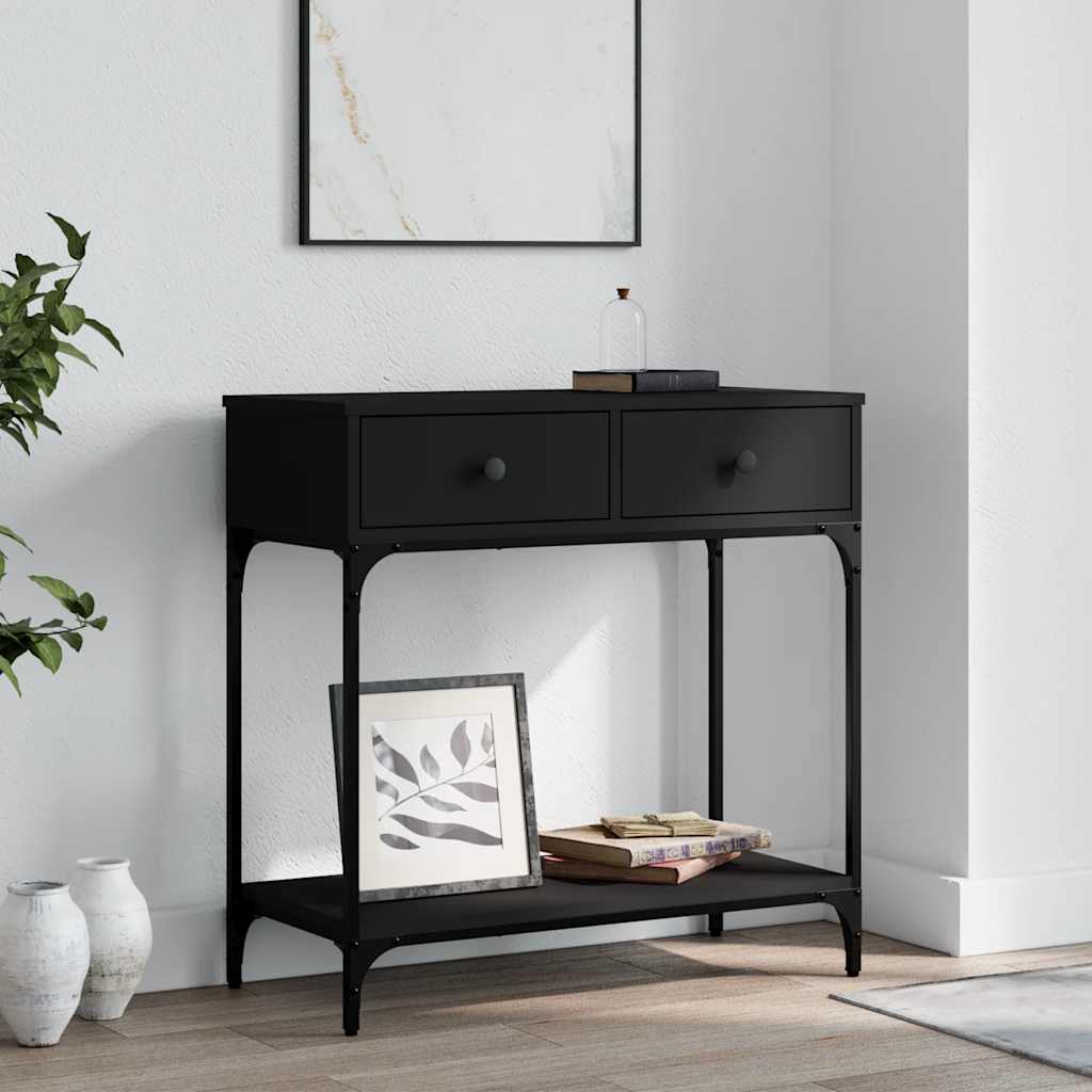 Table console noir 75x34,5x75 cm bois d'ingénierie - XIOS