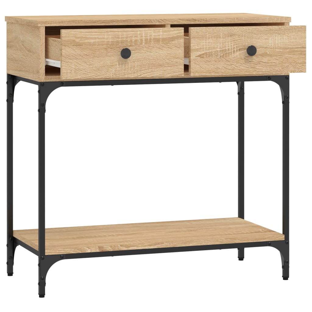 Table console chêne sonoma 75x34,5x75 cm bois d'ingénierie - XIOS