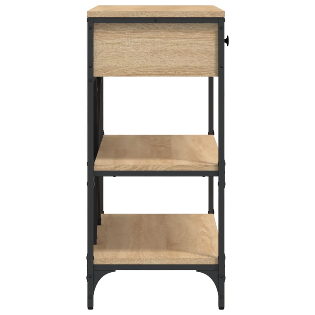 Table console avec tiroirs et étagères chêne sonoma - XIOS