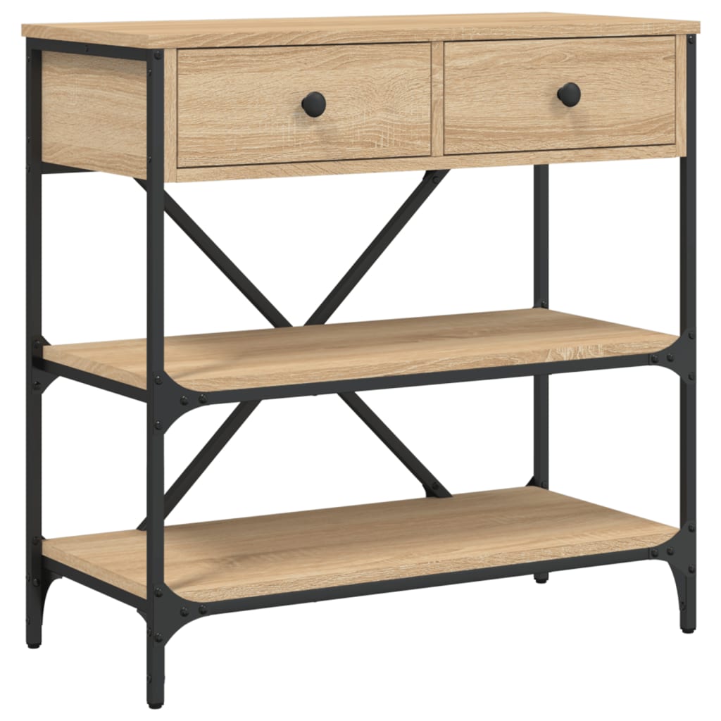 Table console chêne sonoma 75x34,5x75 cm bois d'ingénierie - XIOS