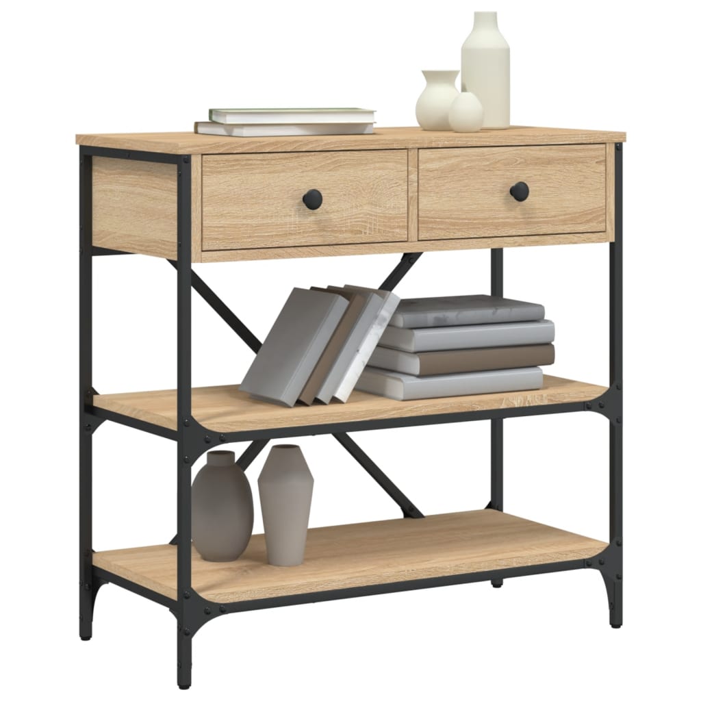 Table console chêne sonoma 75x34,5x75 cm bois d'ingénierie - XIOS