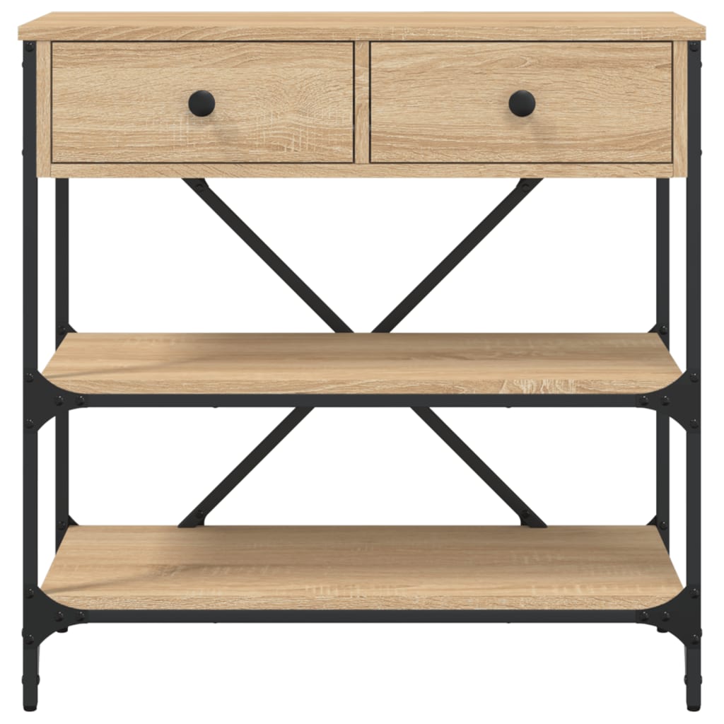 Table console chêne sonoma 75x34,5x75 cm bois d'ingénierie - XIOS