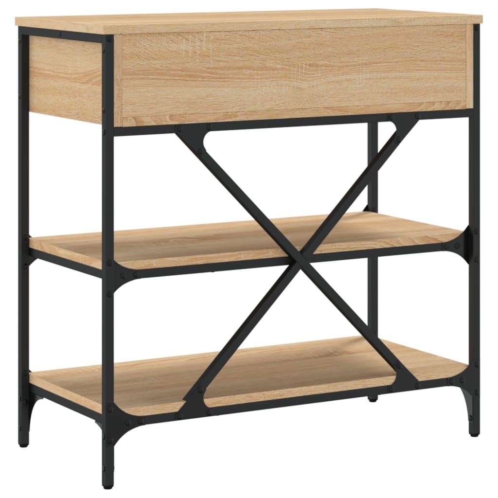 Table console chêne sonoma 75x34,5x75 cm bois d'ingénierie - XIOS