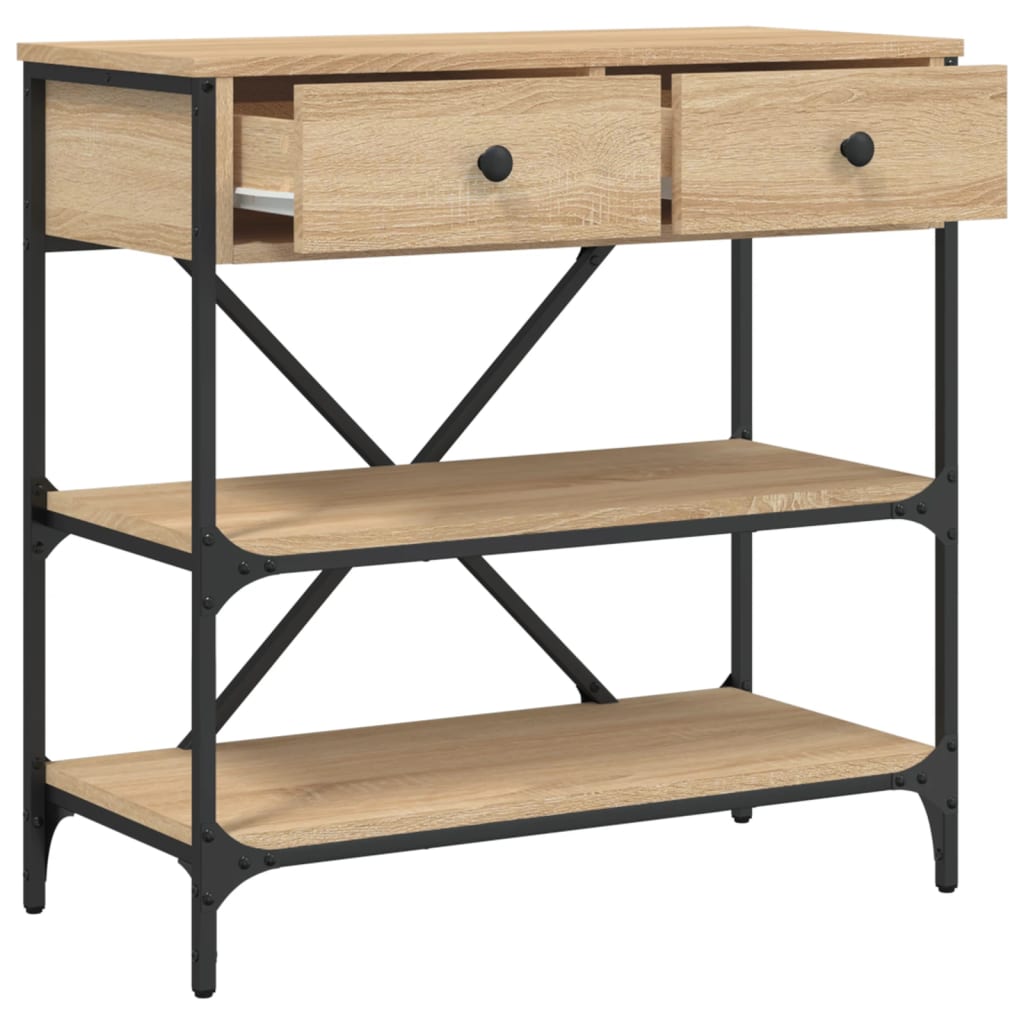 Table console chêne sonoma 75x34,5x75 cm bois d'ingénierie - XIOS