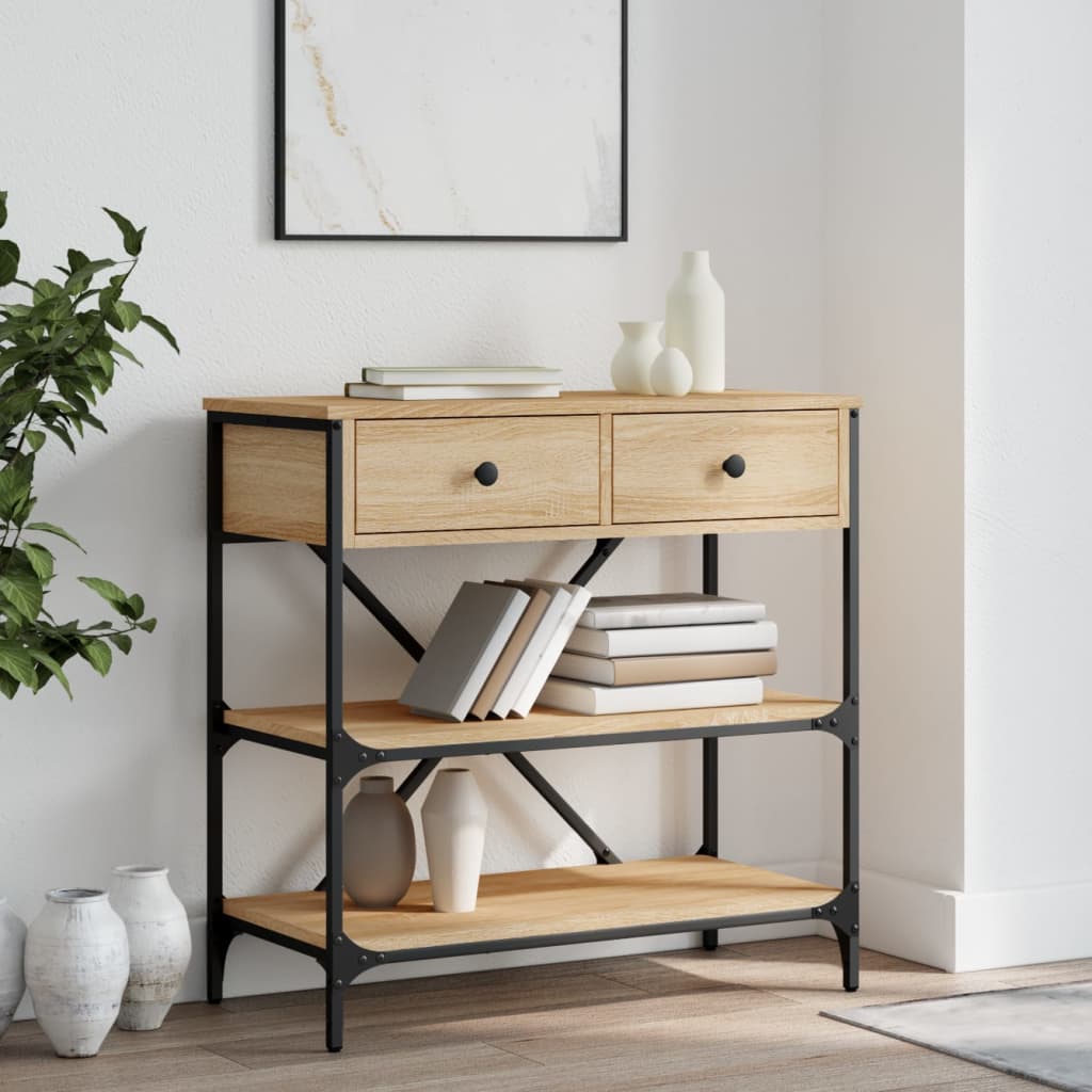 Table console chêne sonoma 75x34,5x75 cm bois d'ingénierie - XIOS