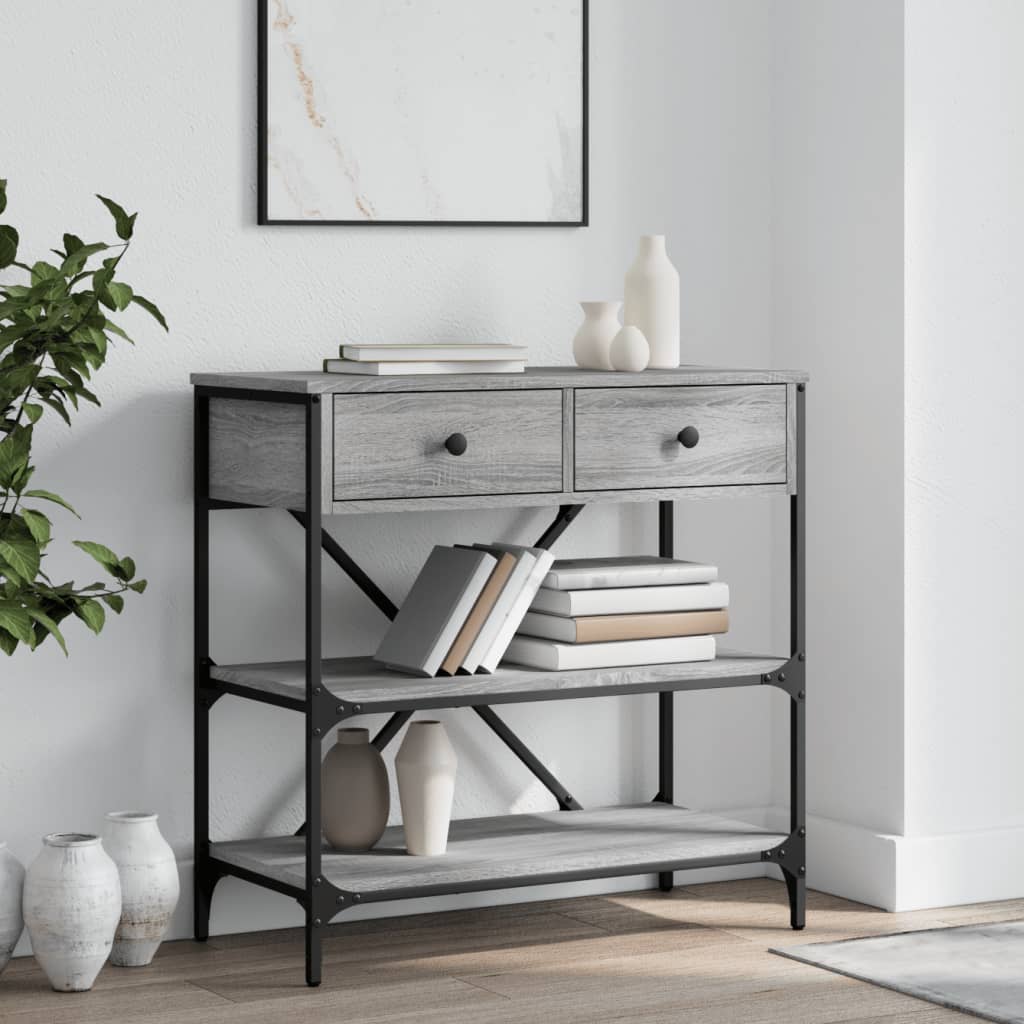 Table console sonoma gris 75x34,5x75 cm bois d'ingénierie - XIOS