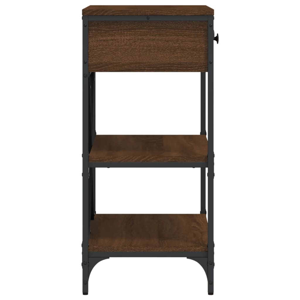 Table console chêne marron 75x34,5x75 cm bois d'ingénierie - XIOS