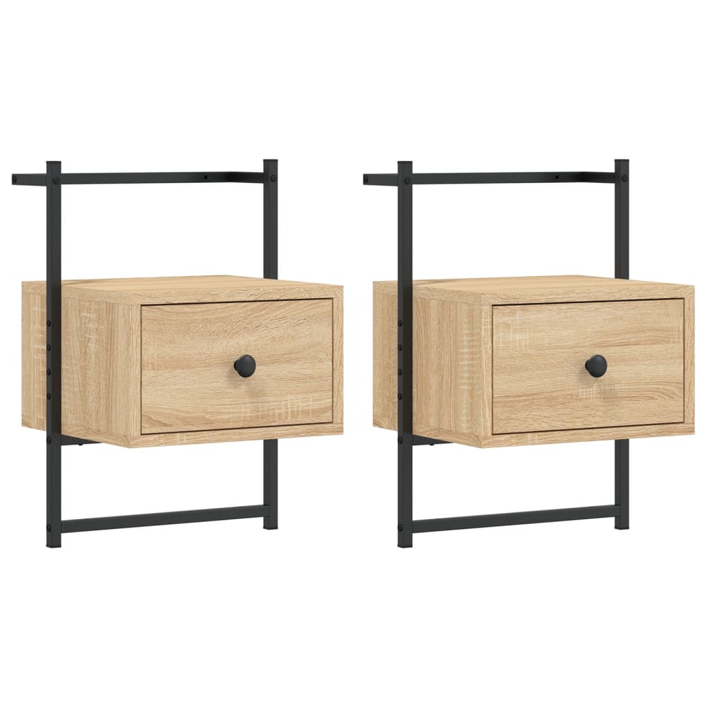 Table de chevet murale 2 pcs chêne sonoma 35x30x51 cm - XIOS
