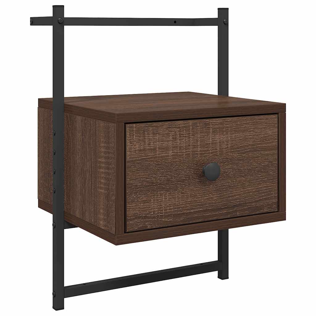 Table de chevet murale 2 pcs chêne marron 35x30x51 cm