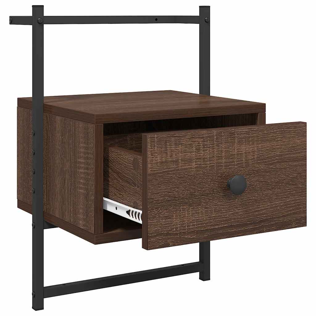 Table de chevet murale 2 pcs chêne marron 35x30x51 cm