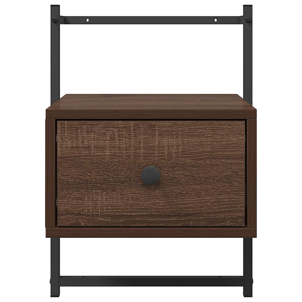 Table de chevet murale 2 pcs chêne marron 35x30x51 cm