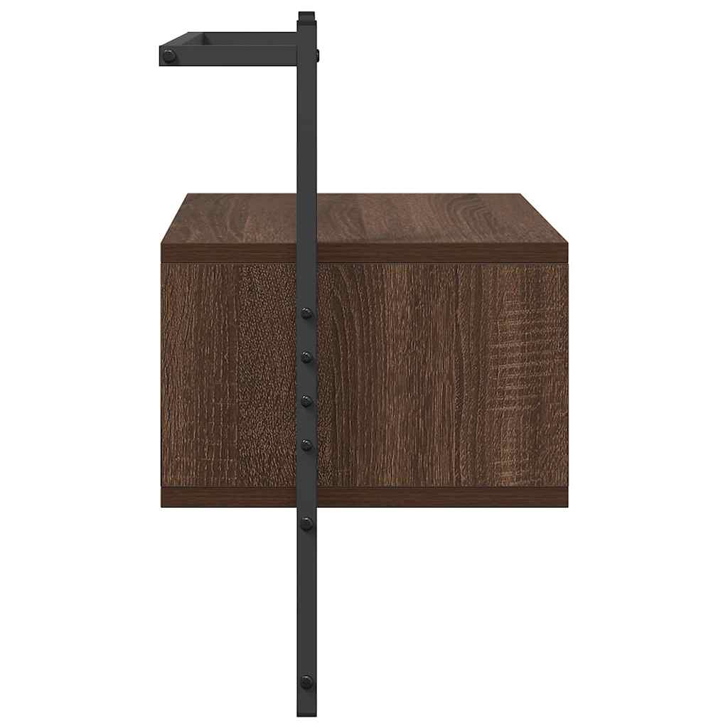 Table de chevet murale 2 pcs chêne marron 35x30x51 cm