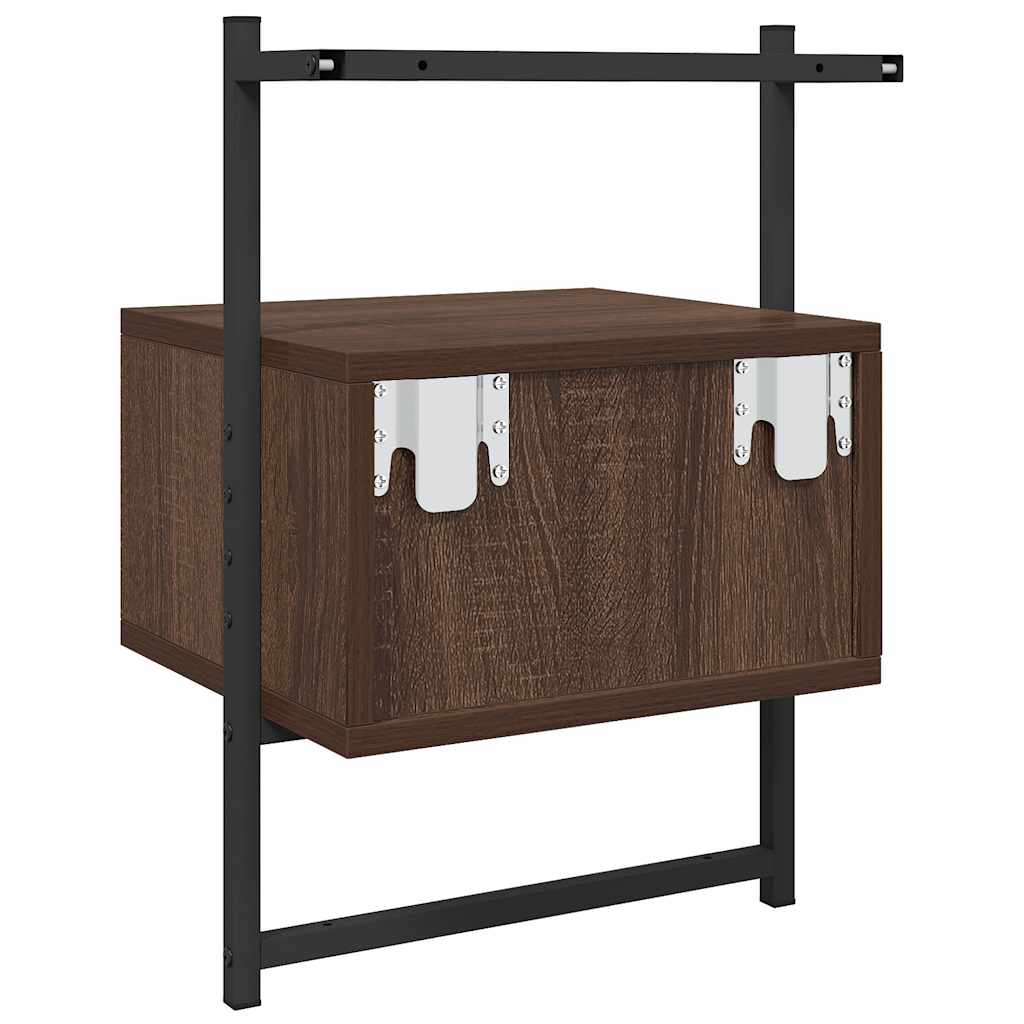 Table de chevet murale 2 pcs chêne marron 35x30x51 cm