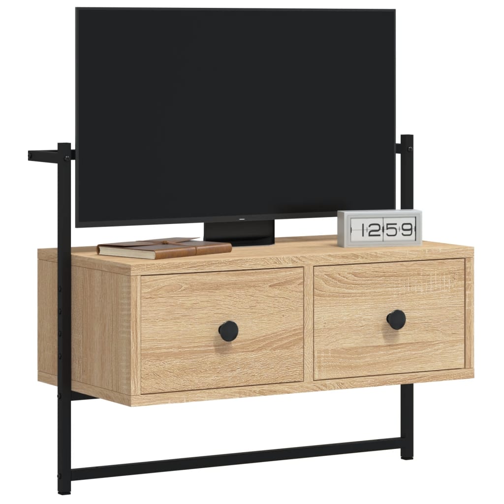 Meuble TV mural chêne sonoma 60,5x30x51 cm bois d'ingénierie - XIOS