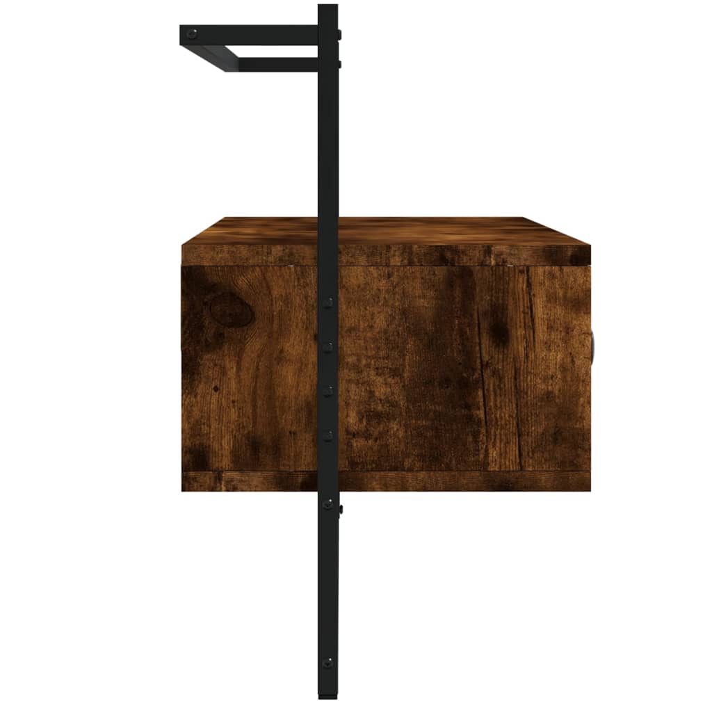 Meuble TV mural chêne fumé 100,5x30x51 cm bois d'ingénierie - XIOS