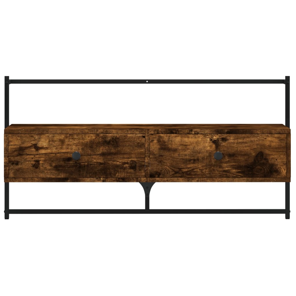 Meuble TV mural chêne fumé 100,5x30x51 cm bois d'ingénierie - XIOS