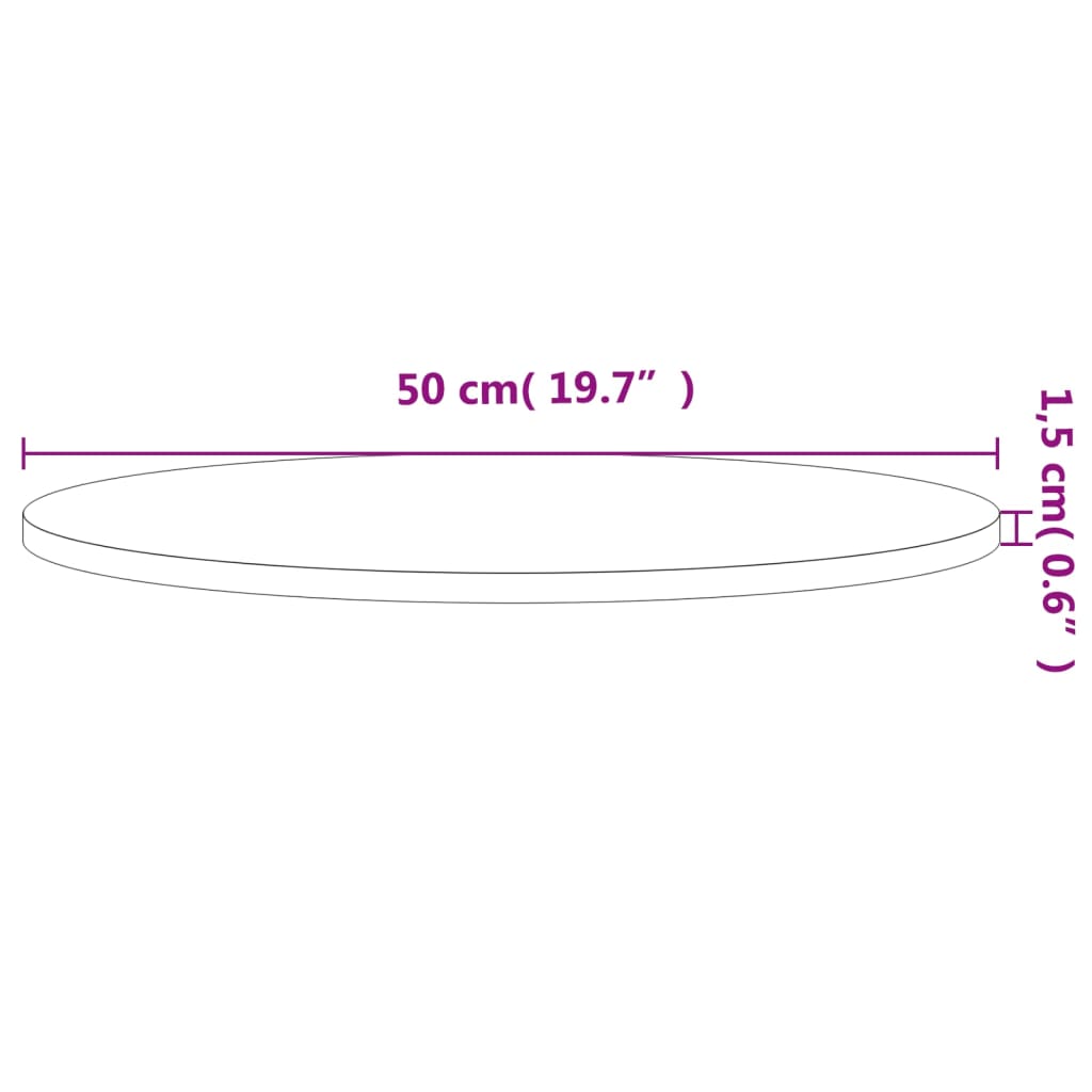 Dessus de table Ø50x1,5 cm rond bois massif de hêtre - XIOS