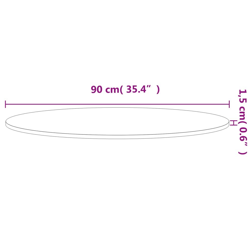 Dessus de table Ø90x1,5 cm rond bois massif de hêtre - XIOS