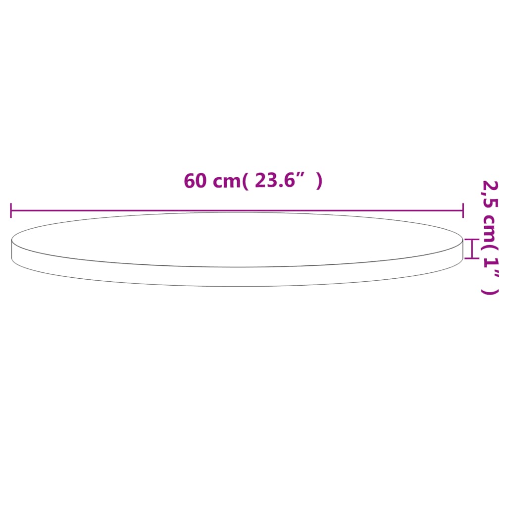 Dessus de table Ø60x2,5 cm rond bois massif de hêtre - XIOS