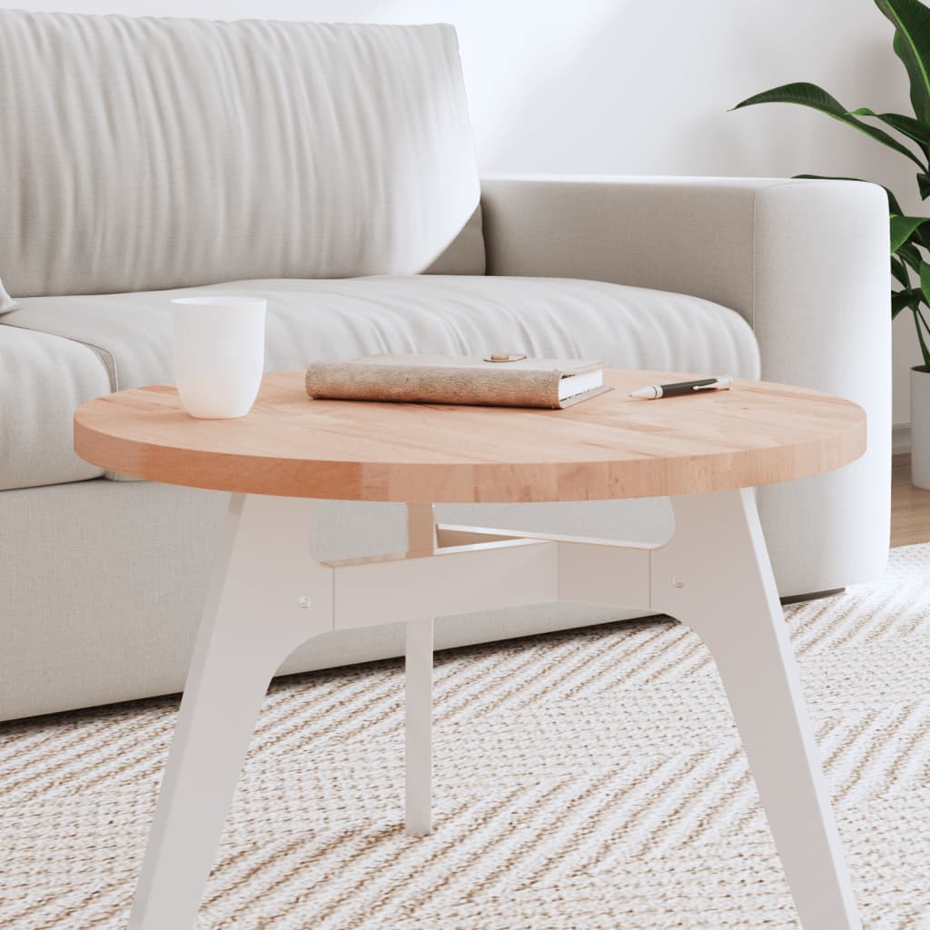 Dessus de table Ø60x2,5 cm rond bois massif de hêtre - XIOS