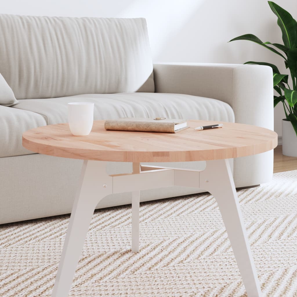 Dessus de table Ø70x2,5 cm rond bois massif de hêtre - XIOS