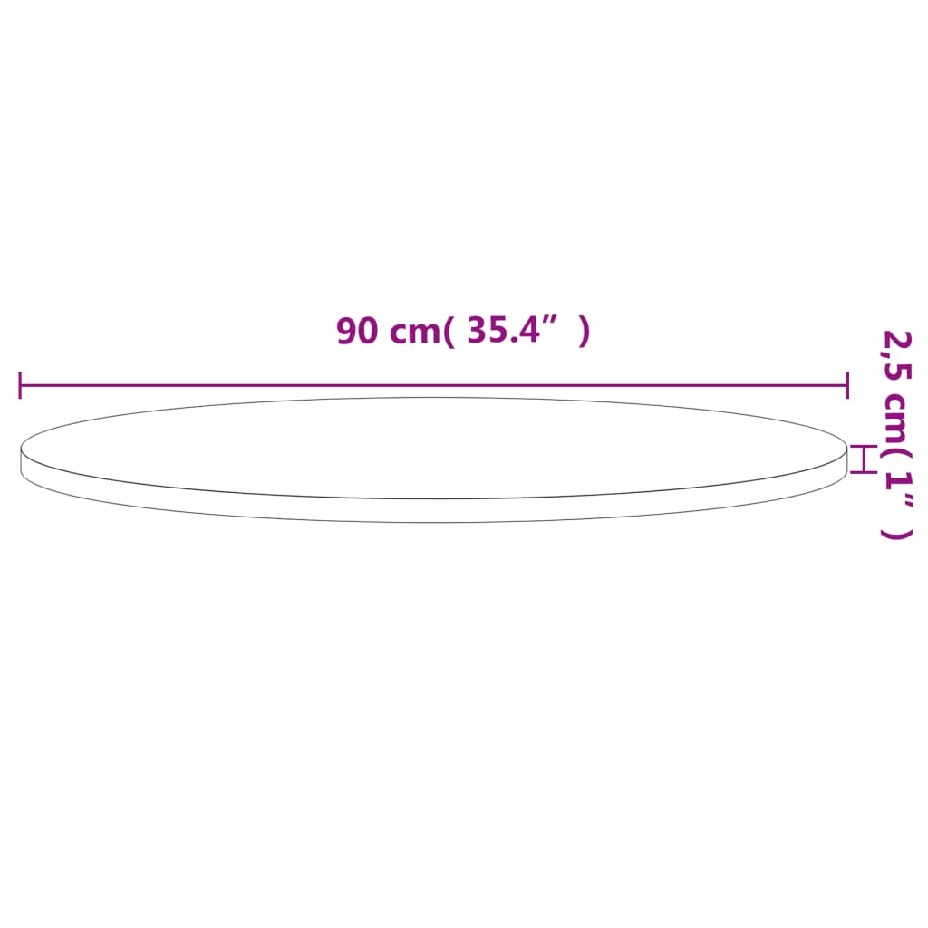 Dessus de table Ø90x2,5 cm rond bois massif de hêtre - XIOS
