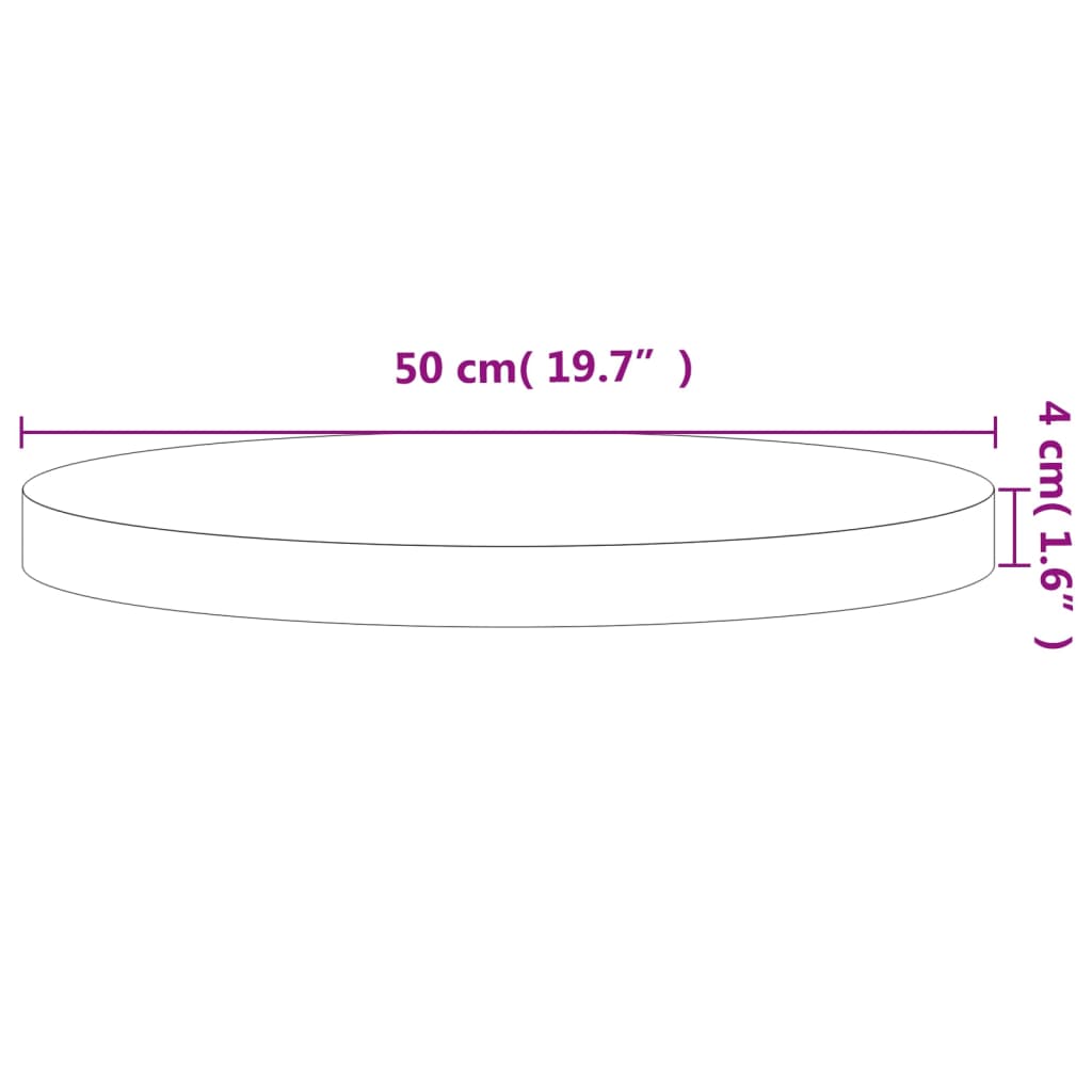 Dessus de table Ø50x4 cm rond bois massif de hêtre - XIOS