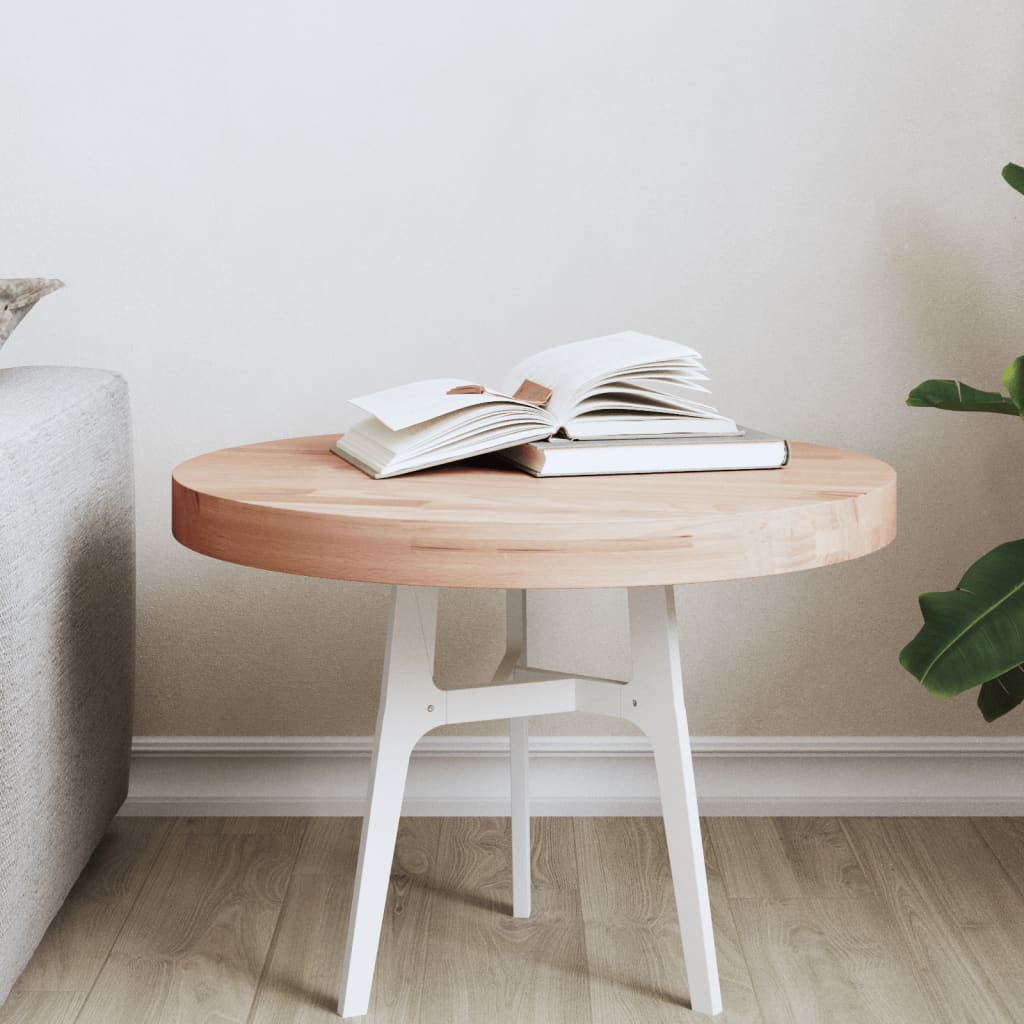 Dessus de table Ø50x4 cm rond bois massif de hêtre - XIOS