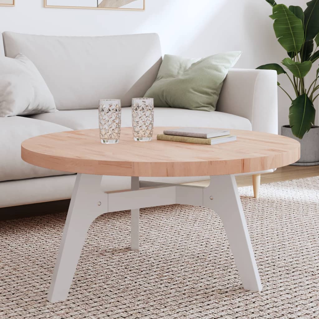 Dessus de table Ø90x4 cm rond bois massif de hêtre - XIOS