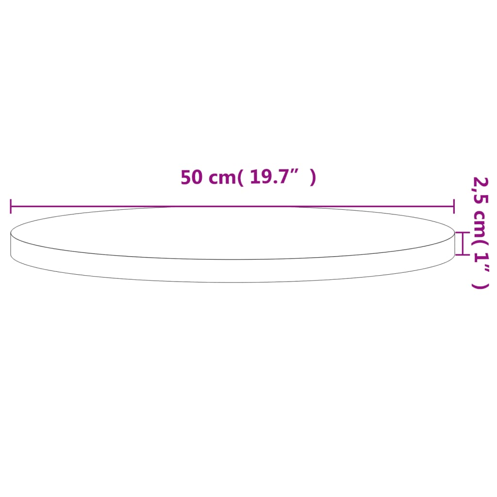Dessus de table Ø50x2,5 cm rond bois massif de hêtre - XIOS