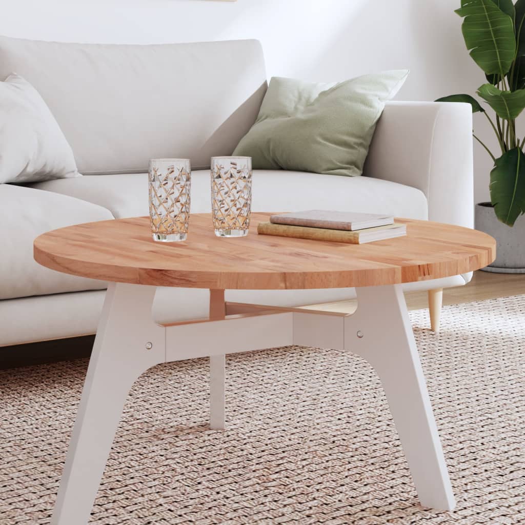Dessus de table Ø80x2,5 cm rond bois massif de hêtre - XIOS
