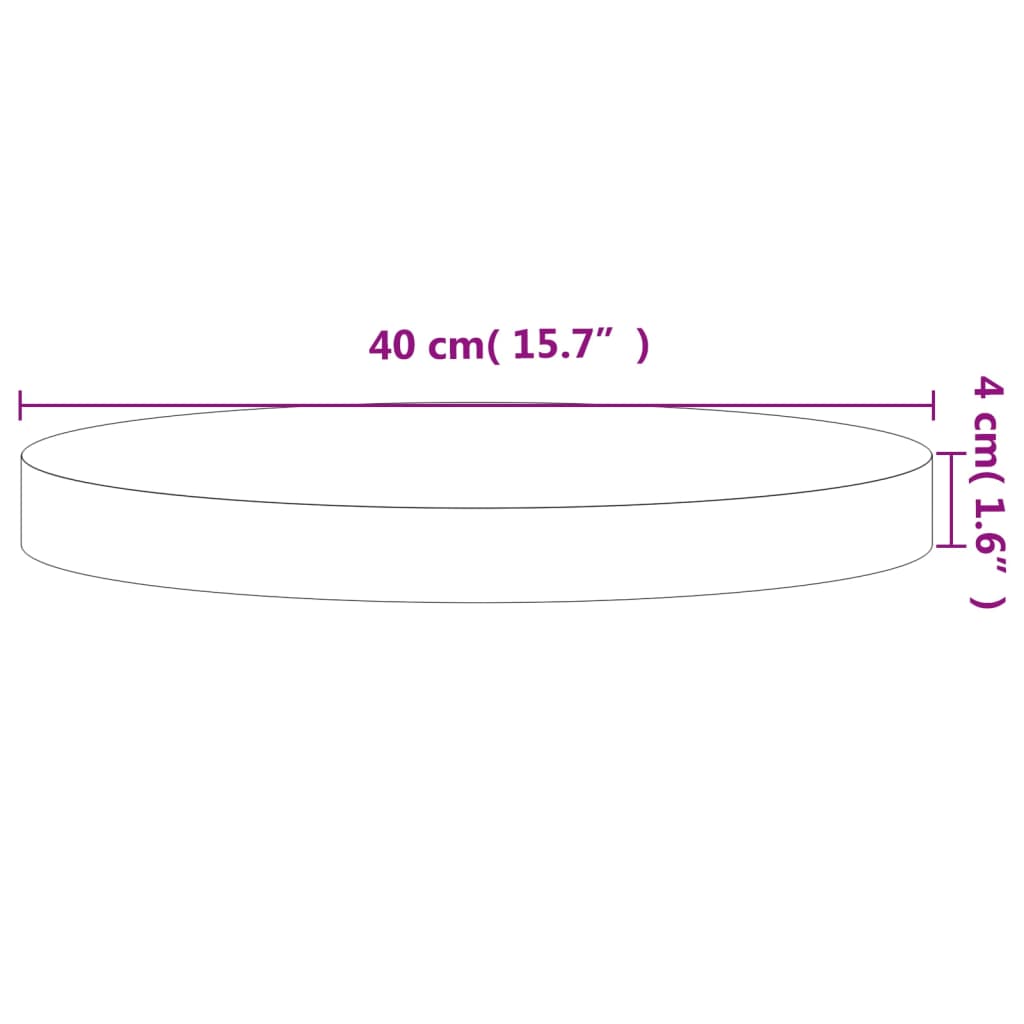 Dessus de table Ø40x4 cm rond bois massif de hêtre - XIOS