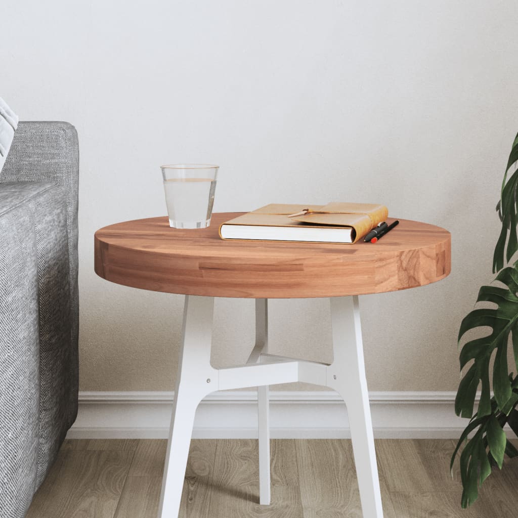 Dessus de table Ø40x4 cm rond bois massif de hêtre - XIOS