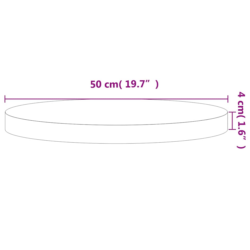 Dessus de table Ø50x4 cm rond bois massif de hêtre - XIOS