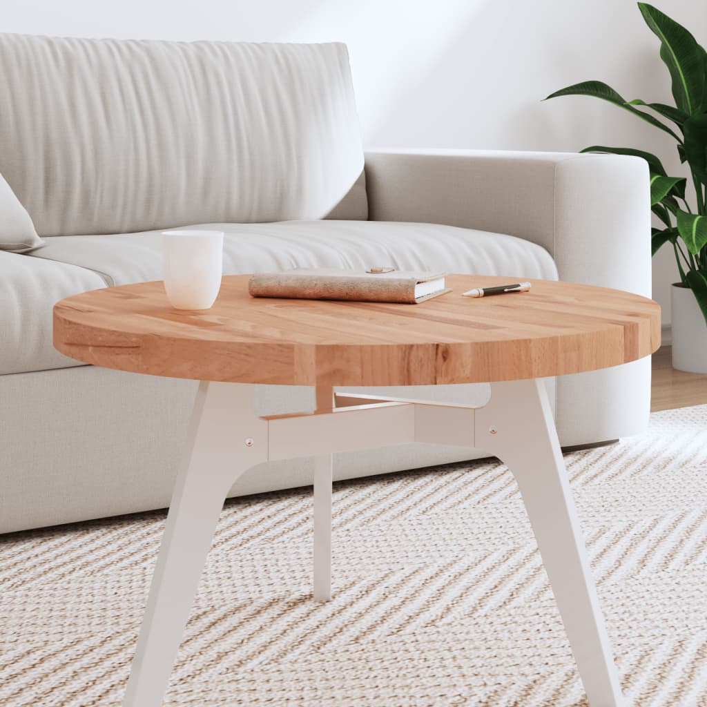 Dessus de table Ø70x4 cm rond bois massif de hêtre - XIOS